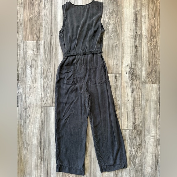 Rails Luke Belted Zip Front Jumpsuit Chambray Lyocell Tencel Small in Grey - Picture 3 of 8